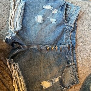 Distressed Denim Shorts